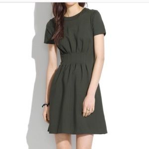 Madewell Parkline Olive Green Pleated Dress